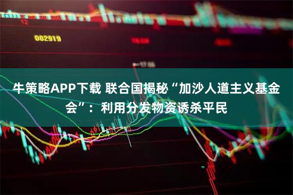 牛策略APP下载 联合国揭秘“加沙人道主义基金会”：利用分发物资诱杀平民